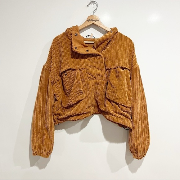 Free People Tops - Free People FP MOVEMENT Bring The Heat Corded Corduroy Pullover Top Sweatshirt